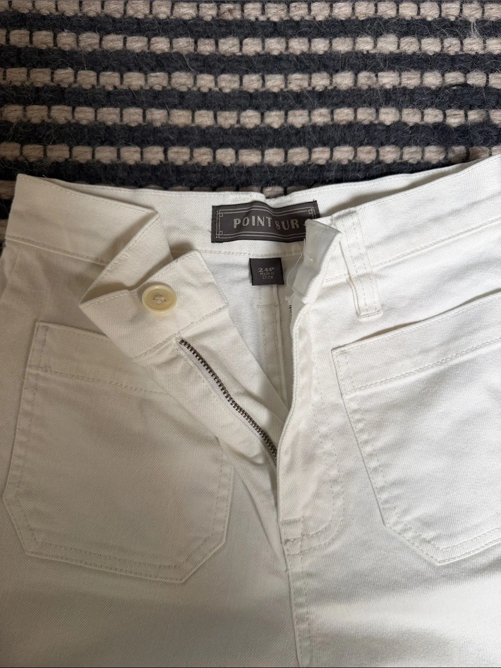 J. Crew White Wide-Leg High-Rise Pants